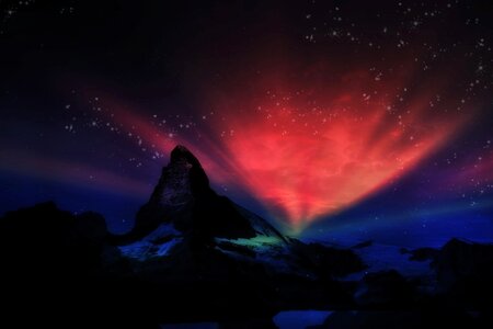 Aurora on the Matterhorn photo