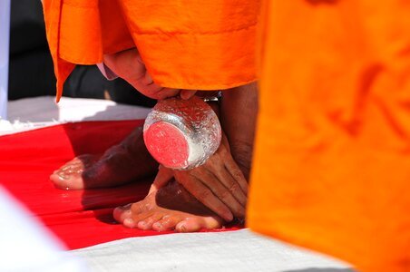 Feet toes buddhists monks photo