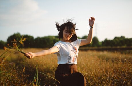 Happy fields flowers photo