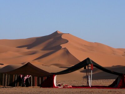 Camp in Sahara Desert photo