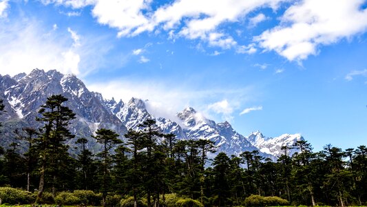 Mountain sky snow