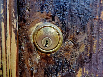 Brass carpentry keyhole photo