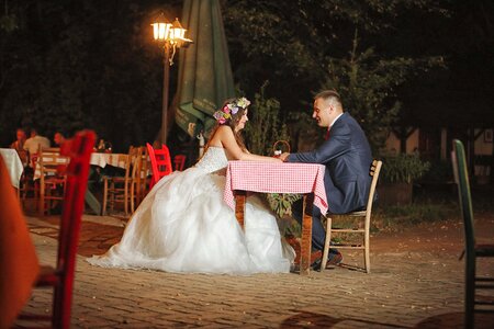 Bride groom dinner photo