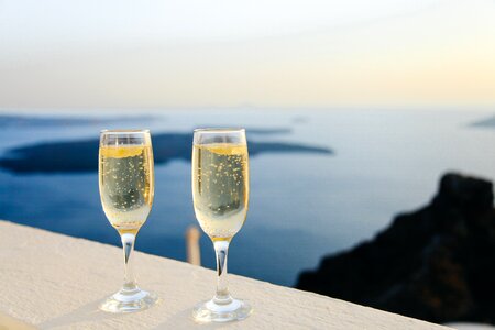 Alcohol sparkling wine glasses photo
