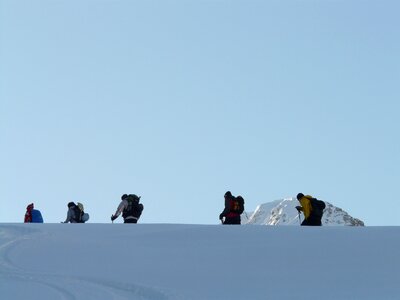 Backcountry skiiing snow shoe trek winter hike photo