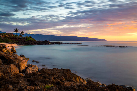 Beautiful sunset and landscape in Haleiwa, Hawaii photo