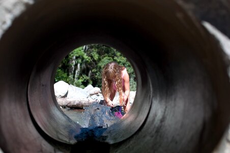 Running water tunnel vision by looking photo