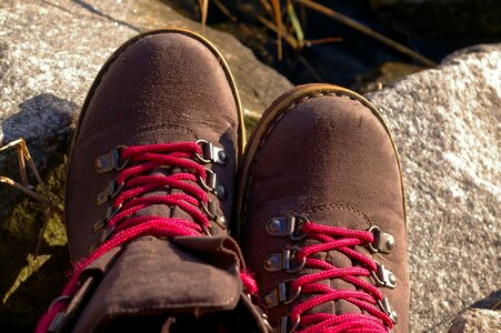 Sole shoelace hiking shoes photo