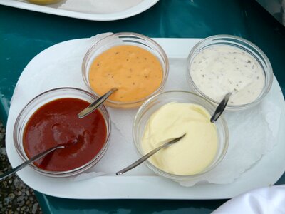 Ketchup mayonnaise curry sauce photo