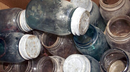 Vintage containers bottles photo