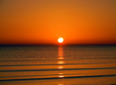 Sunrise on the sea romantic mirroring
