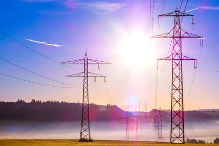 High voltage sunrise clouds photo