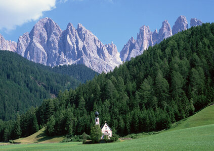 Alps mountains landscape with houses photo