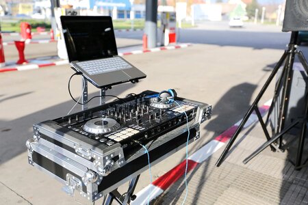 Music mixer laptop computer