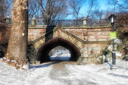 Bridge winter snow