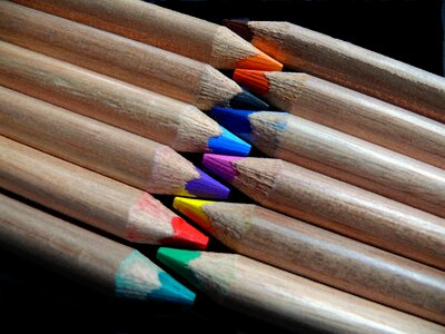 Color colour pencils stacked