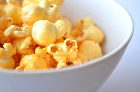 Bowl Of Popcorn Closeup photo