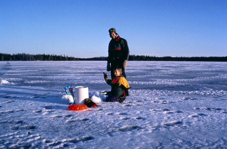 Father fishery ice photo