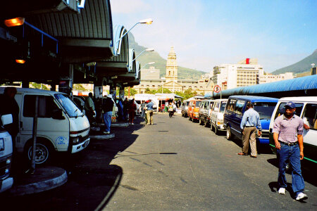 Taxi rank above Cape Town railway station photo