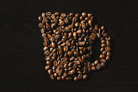 Coffee beans mug photo