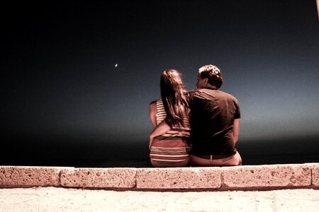 Evening moon couple