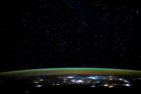 Stars glitter in the night sky photo