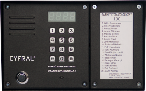 Digital intercom intercom control panel list of tenants