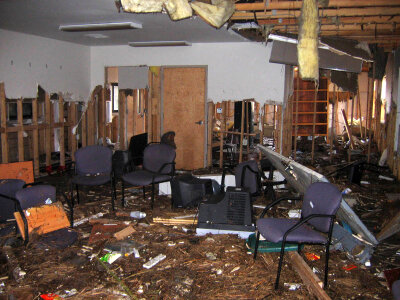 Hurricane Ike damage to office photo