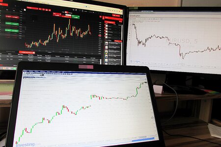 Currency trading monitor chart photo