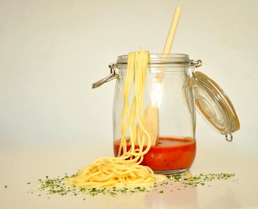 Tomato sauce glass eat photo
