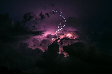 Lightning Streaks from the Clouds photo