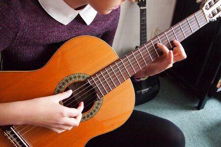 Musical instrument spanish girl photo