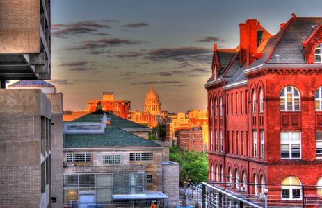 Looking at the capital late afternoon in Madison, Wisconsin photo