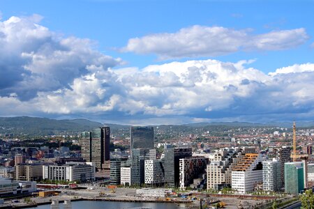 Full Cityscape and Skyline View of Oslo, Norway photo