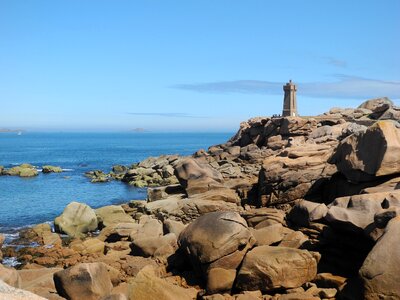 Lighthouse rock sea