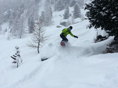 Height mountains snowboarding photo