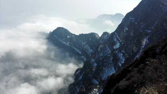 Clouds and landscape in Sichuan, China photo