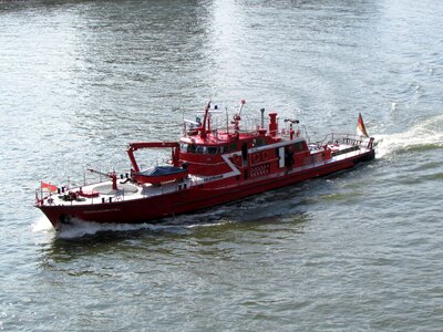 Fire ship rhine river photo