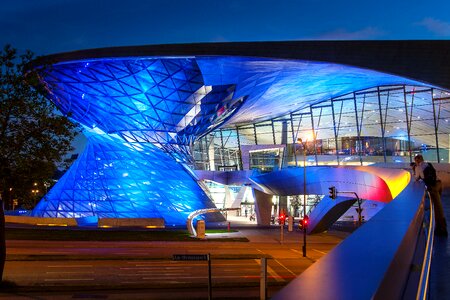 Bmw world night photograph blue hour photo