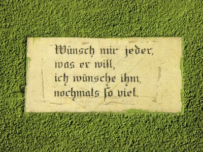 Pious saying hauswand wisdom