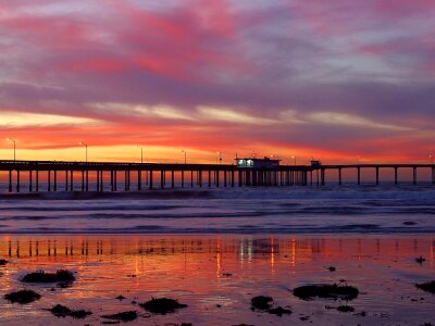 Sunset sea ocean photo