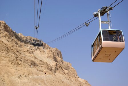 the aereal Ropeway leading to Masada in Israel photo
