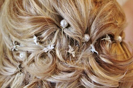 Hair accessories blond hairdresser photo