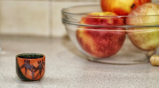 Apples bowl drink photo