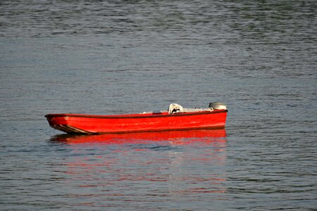 Red boat motorboat photo