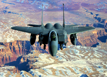 Fighter Plane over Grand Canyon National Park, Arizona photo