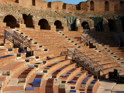 View of the Roman Theatre of Benevento, Italy photo