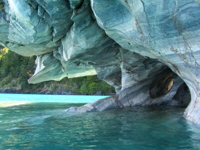 Unique marble caves. General Carrera lake. North of Patagonia photo