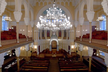 Synagogue chandelier interior