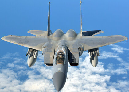 F-15C Eagle prepares to refuel with a KC-135R